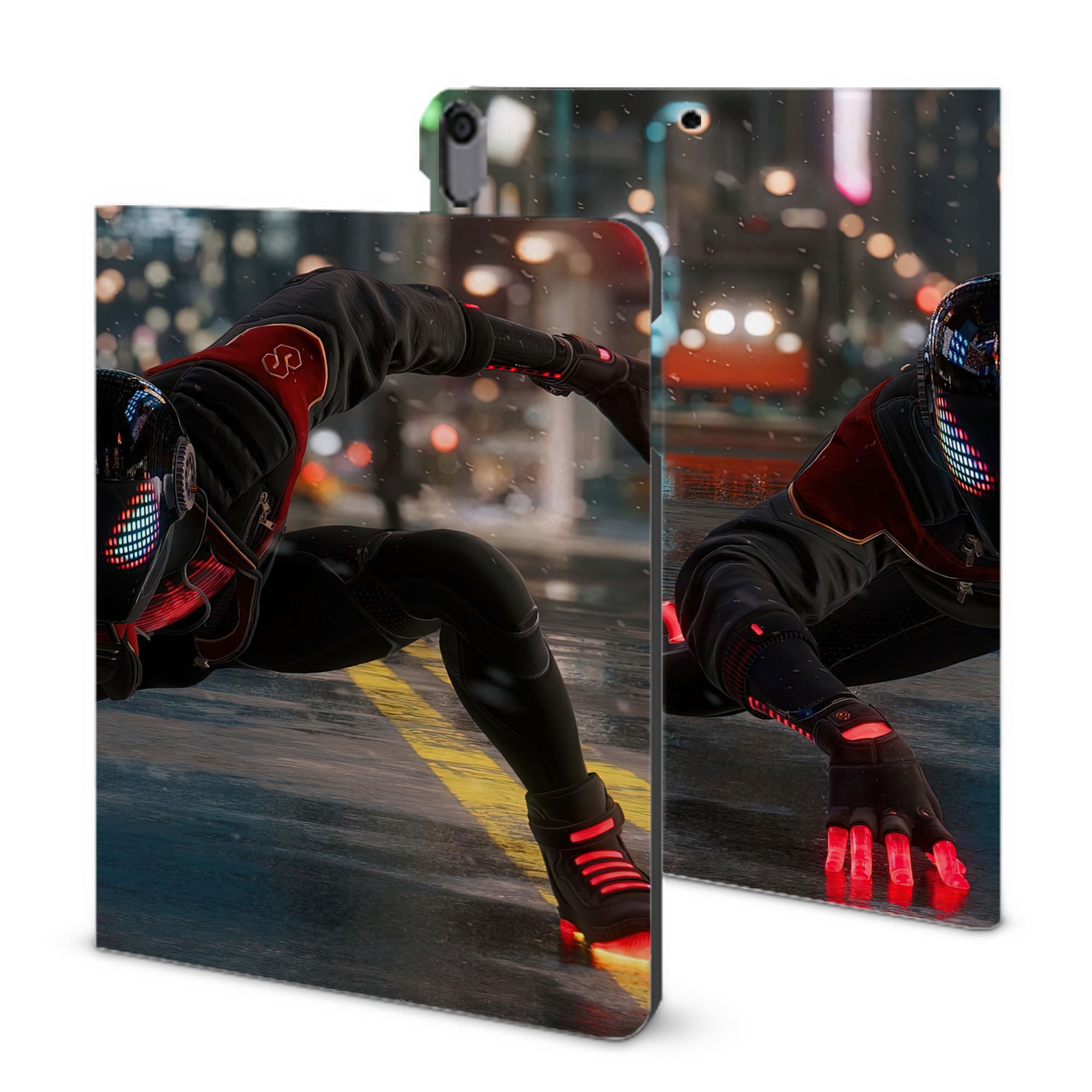 （画像用） Spider Man スパイダーマン IPad ケース ブック型 PUレザー TPU 耐衝撃 軽量 薄型 ペン収納なし 全面保護 IPad 各モデル対応